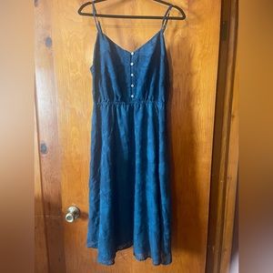 Lauren Conrad Dark Blue Green Midi Dress Size 16